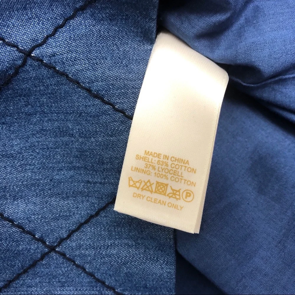 Kate Spade Quilted Chambray Shift Dress: Denim Blue - Picture 8 of 8